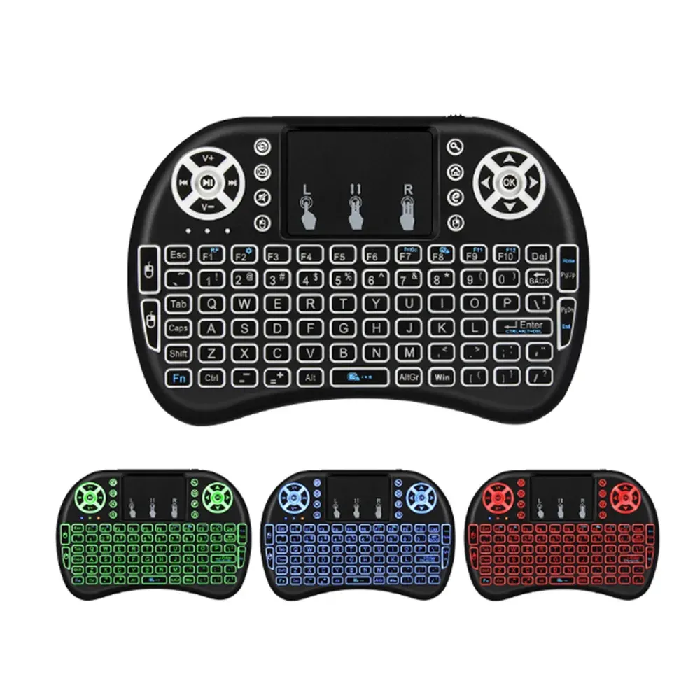 RGB Backlit Mini Wireless Keyboard with Touchpad - Spanish, French, Russian, Portuguese Layouts - Air Mouse for PC, TV Box, Android, Gaming showcase 9