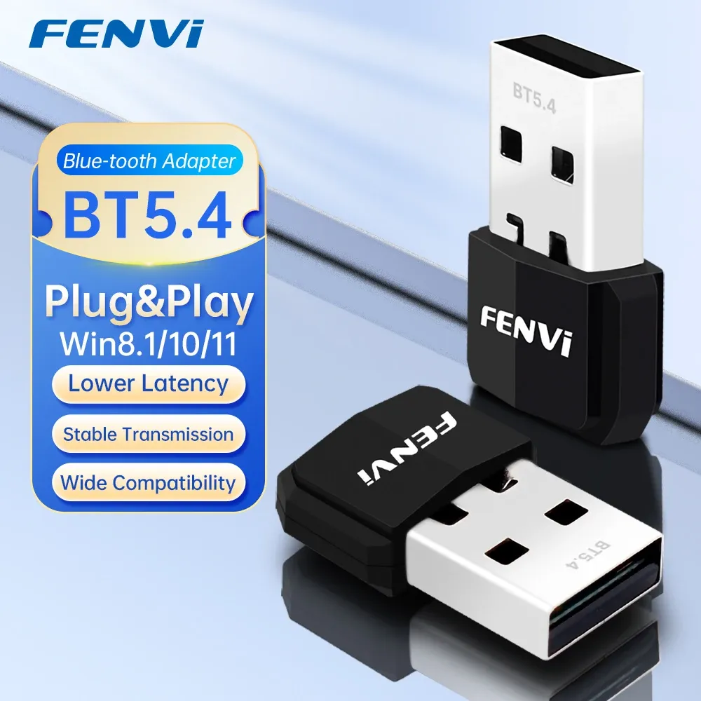 FENVI USB Bluetooth 5.4 Dongle Adapter - Wireless Transmitter Receiver for PC, Laptop, Keyboard, Mouse, Headphones, Speakers - Plug and Play for Windows 8.1/10/11, 20m Range thumbnail 1