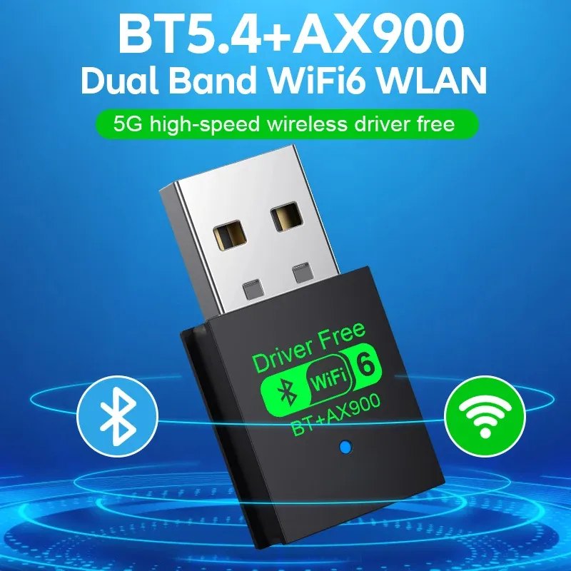 900Mbps USB Bluetooth 5.4 Adapter & WiFi 6 Dongle for PC/Laptop - Wireless Audio Receiver Transmitter, Driver-Free for Keyboard & Mouse thumbnail 2