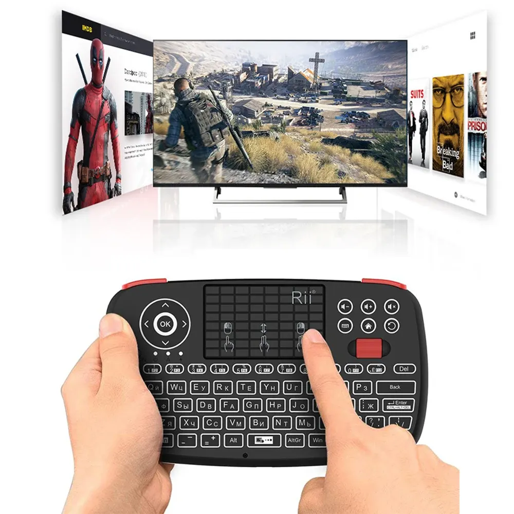 Rii i4 Mini Wireless Keyboard with Touchpad, Dual Mode BT 2.4GHz Backlit Mouse Remote Control for Windows Android Smart TV PC Laptop Mac showcase 5