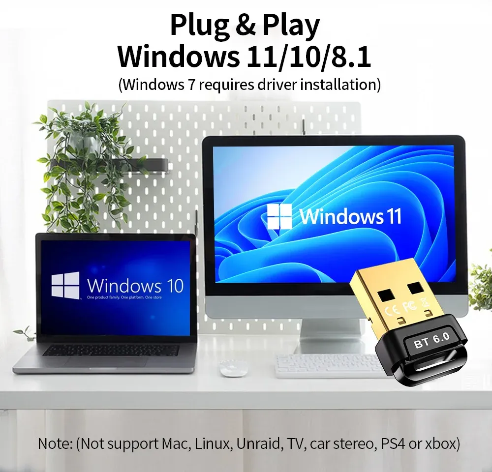 USB Bluetooth 5.4 Adapter Dongle for PC Windows 11/10/8.1 - Wireless Receiver Transmitter for Keyboard, Mouse, Speakers, and More thumbnail 6