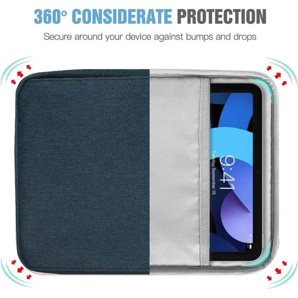 Universal 9-13 Inch Tablet Sleeve Bag Pouch for iPad Pro 11/12.9, Air 5/4, Mini 6, Samsung Galaxy Tab S8/S7 FE, Surface Go - Protective Carrying Case showcase 4