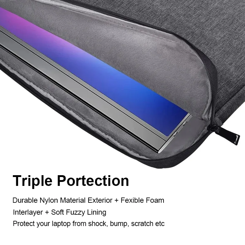 Waterproof Laptop Sleeve Bag for MacBook Pro Air 13-15.6 Inch, Durable Nylon Notebook Case with Handle for Lenovo, ASUS, Xiaomi, HP, Dell thumbnail 2