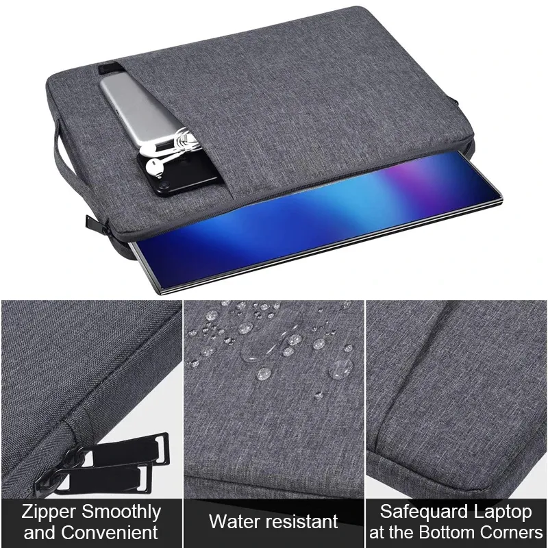 Waterproof Laptop Sleeve Bag for MacBook Pro Air 13-15.6 Inch, Durable Nylon Notebook Case with Handle for Lenovo, ASUS, Xiaomi, HP, Dell showcase 4