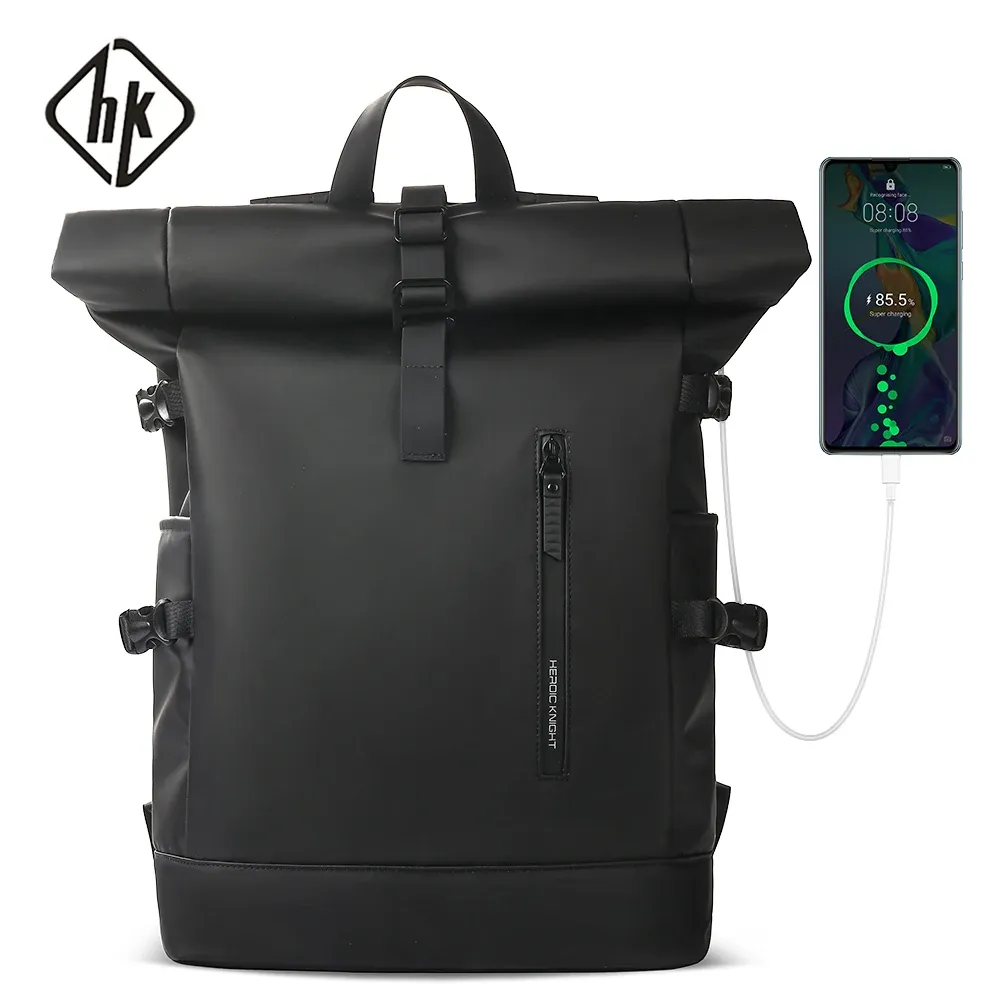 HK Expandable Travel Backpack for Men, Large Capacity Waterproof 15.6" Laptop Bag, Versatile Hiking Rucksack with USB Charging Port, Ideal for Cycling and Daily Use