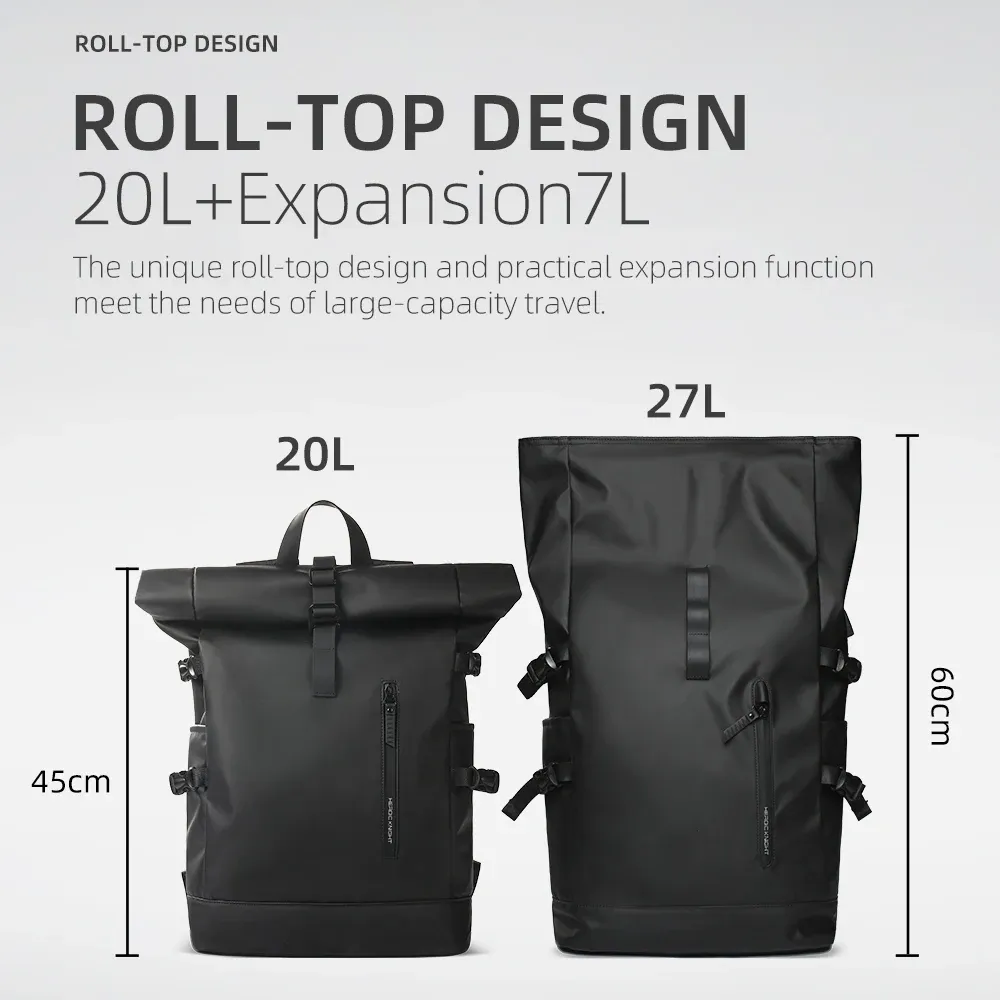 HK Expandable Travel Backpack for Men, Large Capacity Waterproof 15.6" Laptop Bag, Versatile Hiking Rucksack with USB Charging Port, Ideal for Cycling and Daily Use thumbnail 5