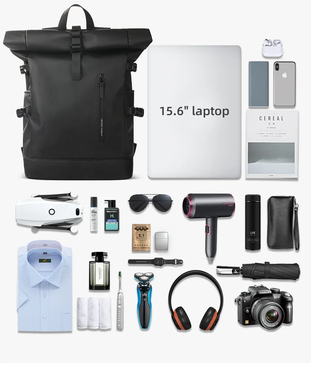 HK Expandable Travel Backpack for Men, Large Capacity Waterproof 15.6" Laptop Bag, Versatile Hiking Rucksack with USB Charging Port, Ideal for Cycling and Daily Use showcase 6
