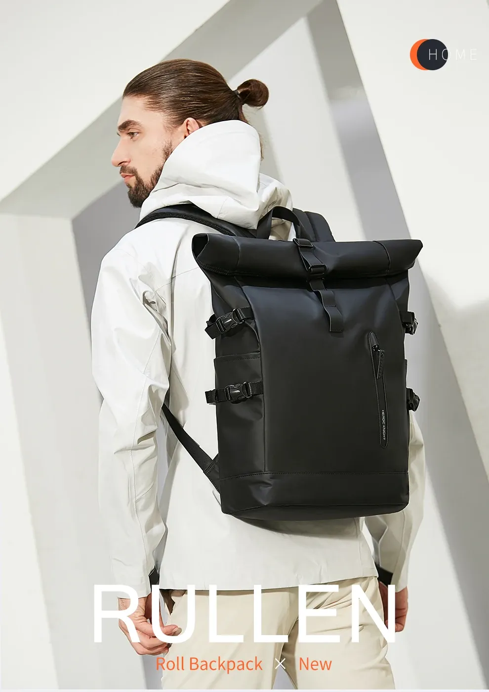 HK Expandable Travel Backpack for Men, Large Capacity Waterproof 15.6" Laptop Bag, Versatile Hiking Rucksack with USB Charging Port, Ideal for Cycling and Daily Use showcase 2