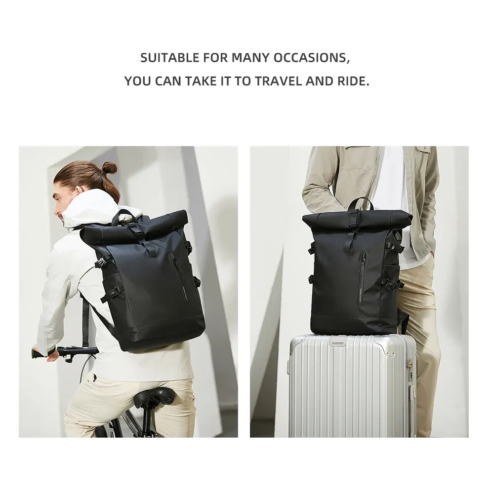 HK Expandable Travel Backpack for Men, Large Capacity Waterproof 15.6" Laptop Bag, Versatile Hiking Rucksack with USB Charging Port, Ideal for Cycling and Daily Use showcase 12