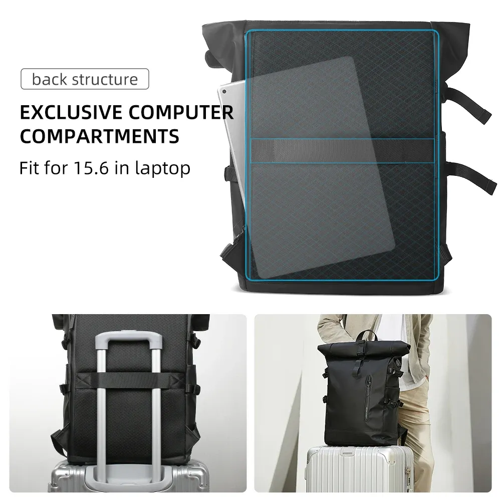 HK Expandable Travel Backpack for Men, Large Capacity Waterproof 15.6" Laptop Bag, Versatile Hiking Rucksack with USB Charging Port, Ideal for Cycling and Daily Use thumbnail 2