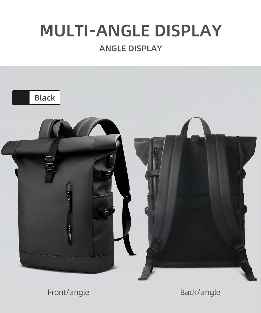 HK Expandable Travel Backpack for Men, Large Capacity Waterproof 15.6" Laptop Bag, Versatile Hiking Rucksack with USB Charging Port, Ideal for Cycling and Daily Use showcase 19