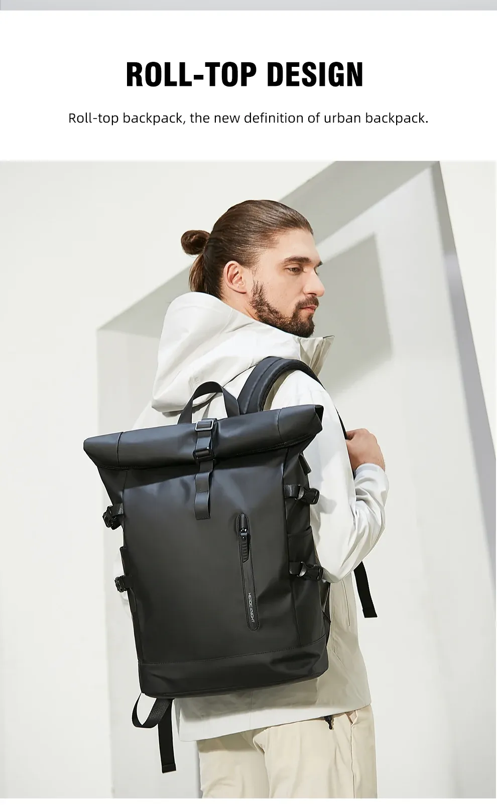 HK Expandable Travel Backpack for Men, Large Capacity Waterproof 15.6" Laptop Bag, Versatile Hiking Rucksack with USB Charging Port, Ideal for Cycling and Daily Use showcase 10