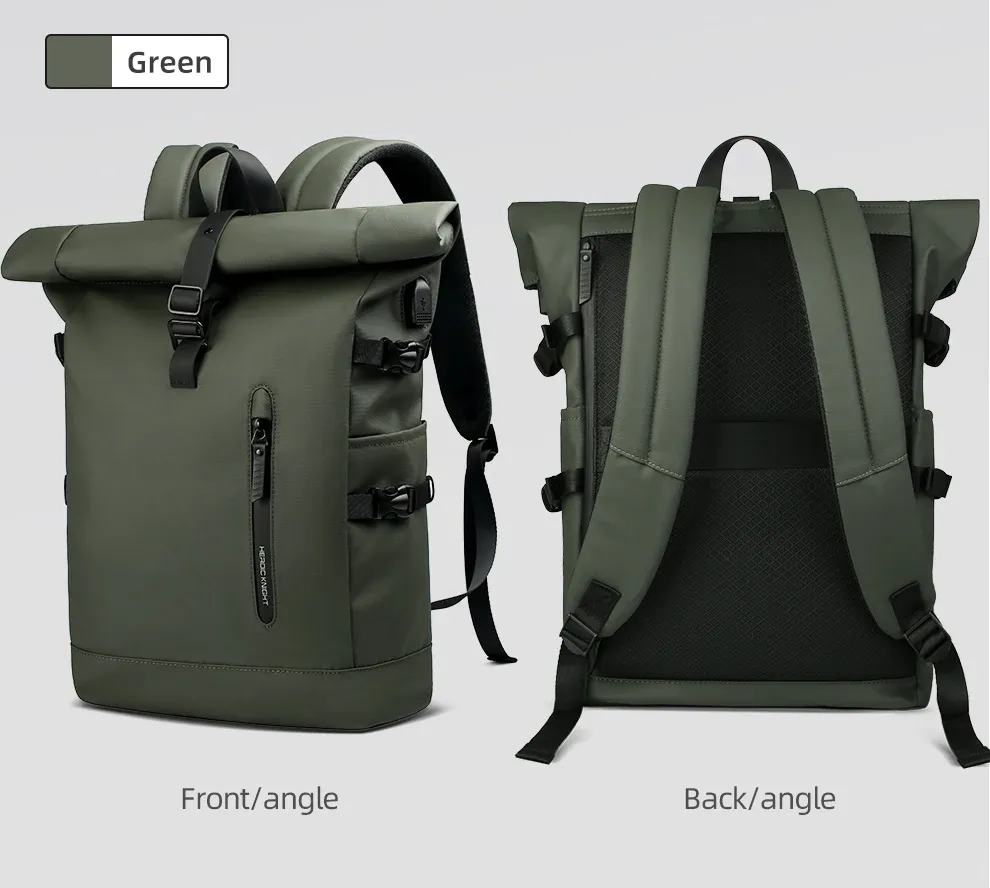 HK Expandable Travel Backpack for Men, Large Capacity Waterproof 15.6" Laptop Bag, Versatile Hiking Rucksack with USB Charging Port, Ideal for Cycling and Daily Use showcase 21