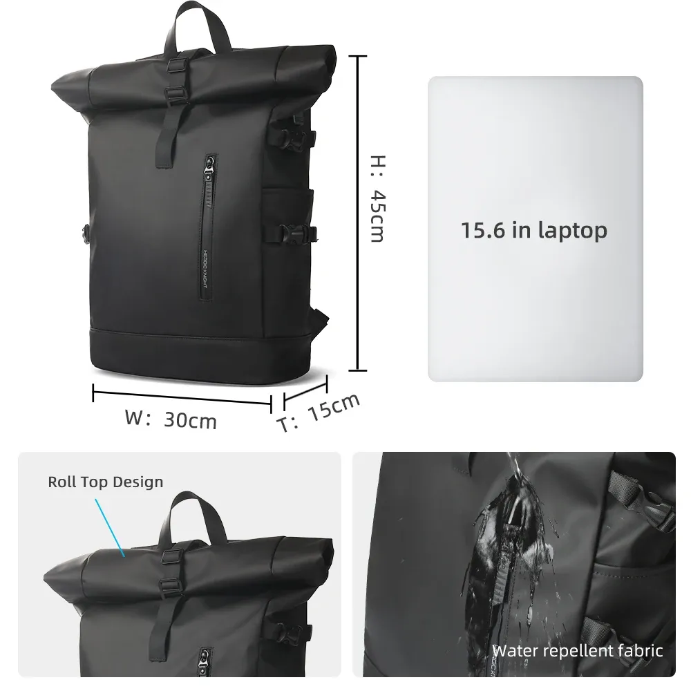 HK Expandable Travel Backpack for Men, Large Capacity Waterproof 15.6" Laptop Bag, Versatile Hiking Rucksack with USB Charging Port, Ideal for Cycling and Daily Use thumbnail 6