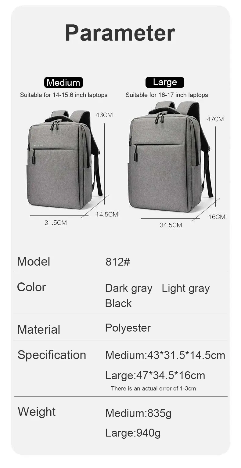 Large Capacity 17.3 Inch Laptop Backpack for Men, Waterproof Travel Bag with Multiple Pockets, Ideal for 15.6 and 17.3 inch Laptops, Durable and Stylish for Daily Commute or Travel showcase 6