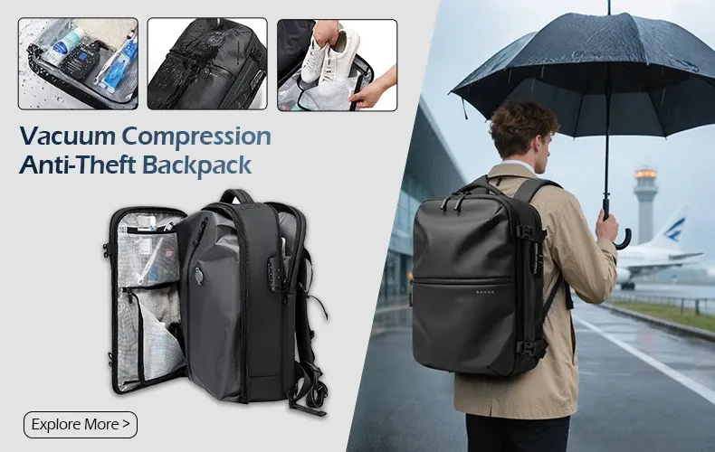 BANGE Expandable Waterproof Laptop Backpack for Men, Large Capacity 17.3-inch Travel Hiking Bag, Durable & Stylish Business School Backpack showcase 2