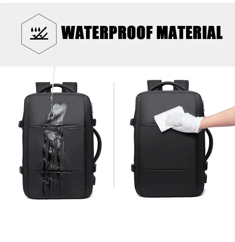 BANGE Expandable Waterproof Laptop Backpack for Men, Large Capacity 17.3-inch Travel Hiking Bag, Durable & Stylish Business School Backpack showcase 8
