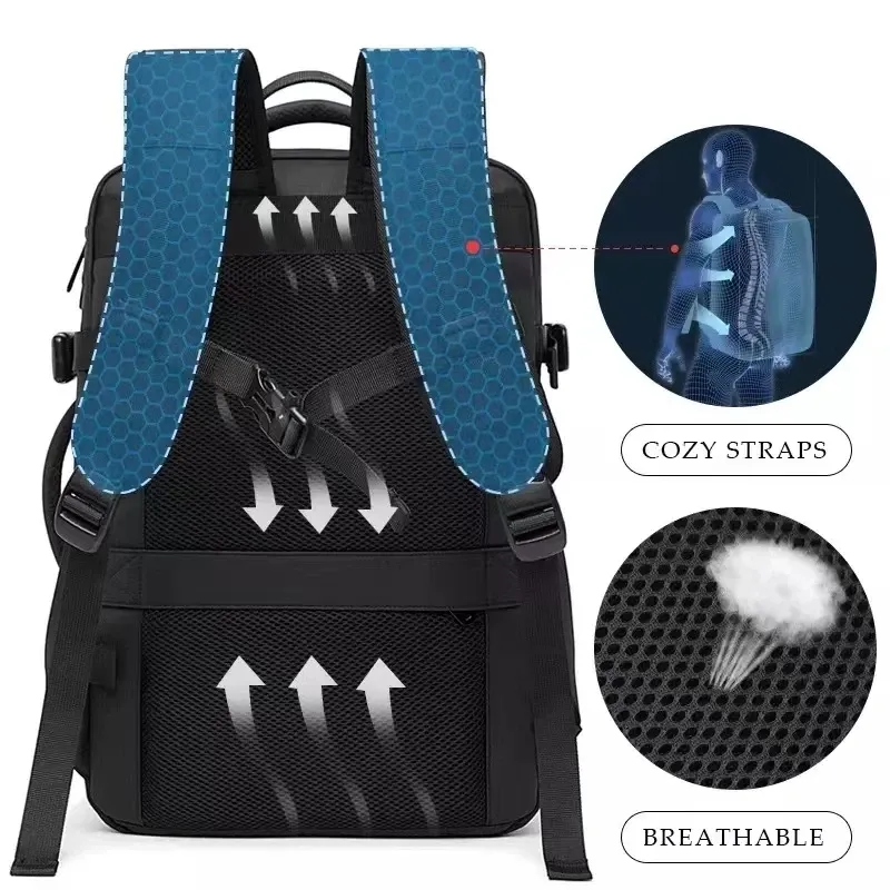 BANGE Expandable Waterproof Laptop Backpack for Men, Large Capacity 17.3-inch Travel Hiking Bag, Durable & Stylish Business School Backpack thumbnail 5