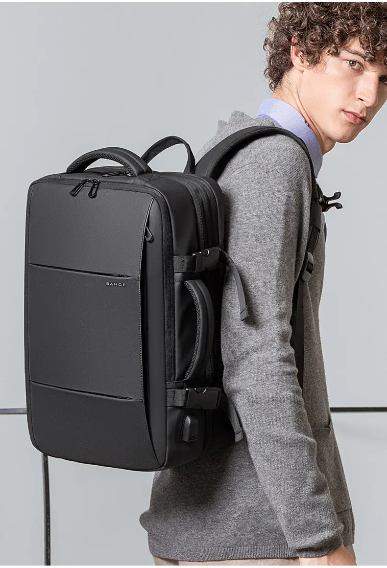 BANGE Expandable Waterproof Laptop Backpack for Men, Large Capacity 17.3-inch Travel Hiking Bag, Durable & Stylish Business School Backpack showcase 18