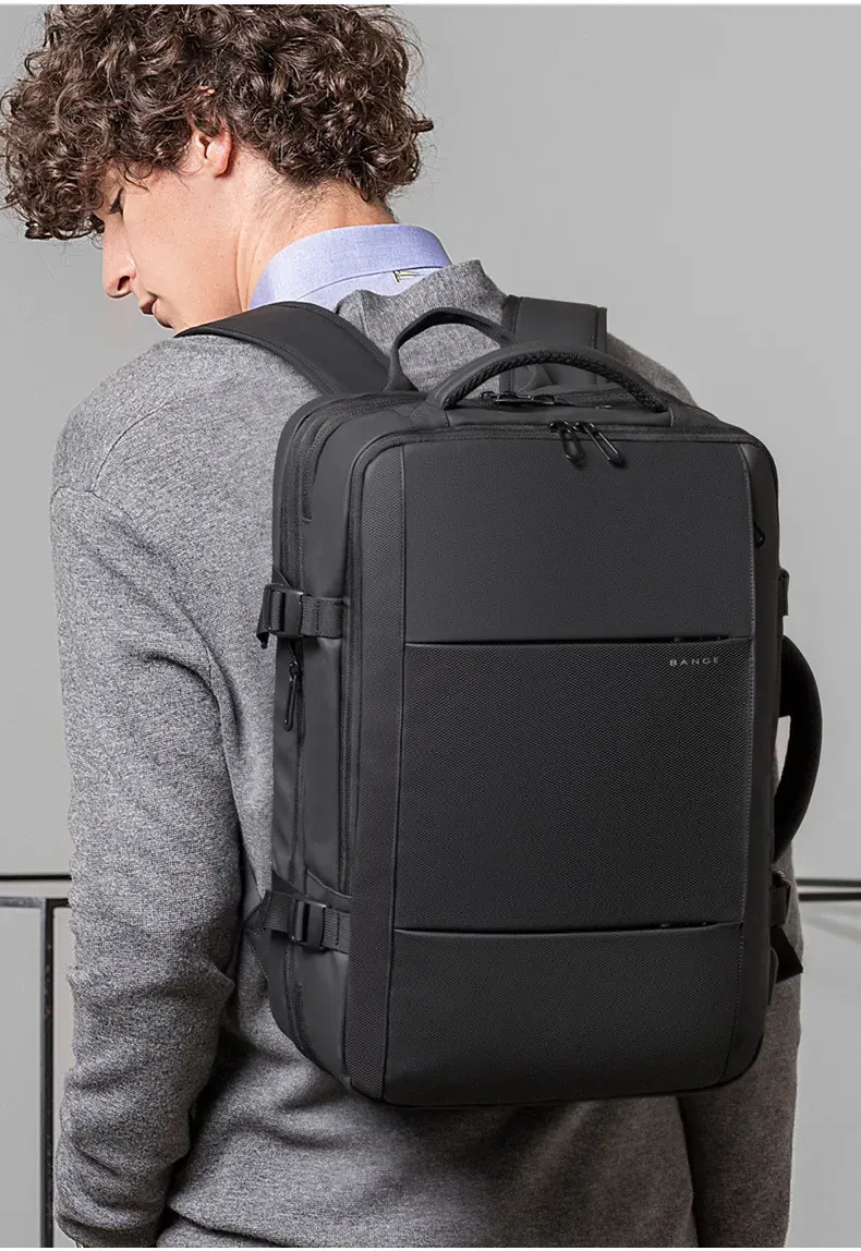 BANGE Expandable Waterproof Laptop Backpack for Men, Large Capacity 17.3-inch Travel Hiking Bag, Durable & Stylish Business School Backpack showcase 17