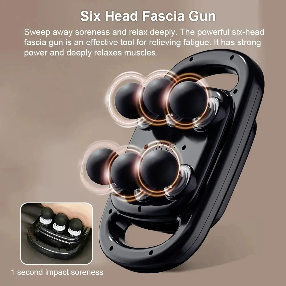 6-Head Deep Tissue Massage Gun for Muscle Relief - Percussion Massager for Neck, Cervical Spine, and Full Body Relaxation showcase 4