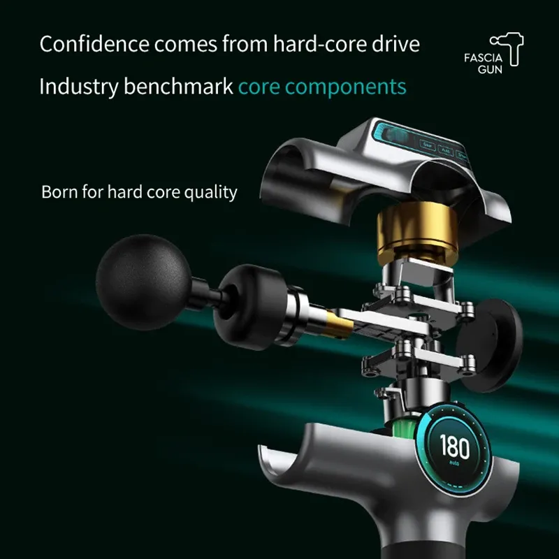 Professional Muscle Massage Gun for Deep Tissue Relief - 80mm Powerful Motor, 16mm Deep Massage, 4 Heads, Smart AI Chip for Fitness & Recovery thumbnail 2