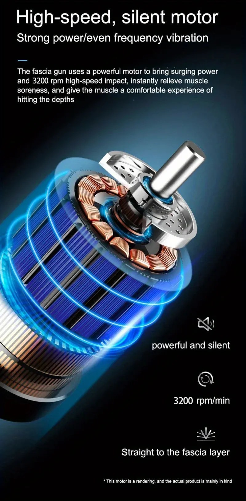 Professional Muscle Massage Gun for Deep Tissue Relief - 80mm Powerful Motor, 16mm Deep Massage, 4 Heads, Smart AI Chip for Fitness & Recovery showcase 19