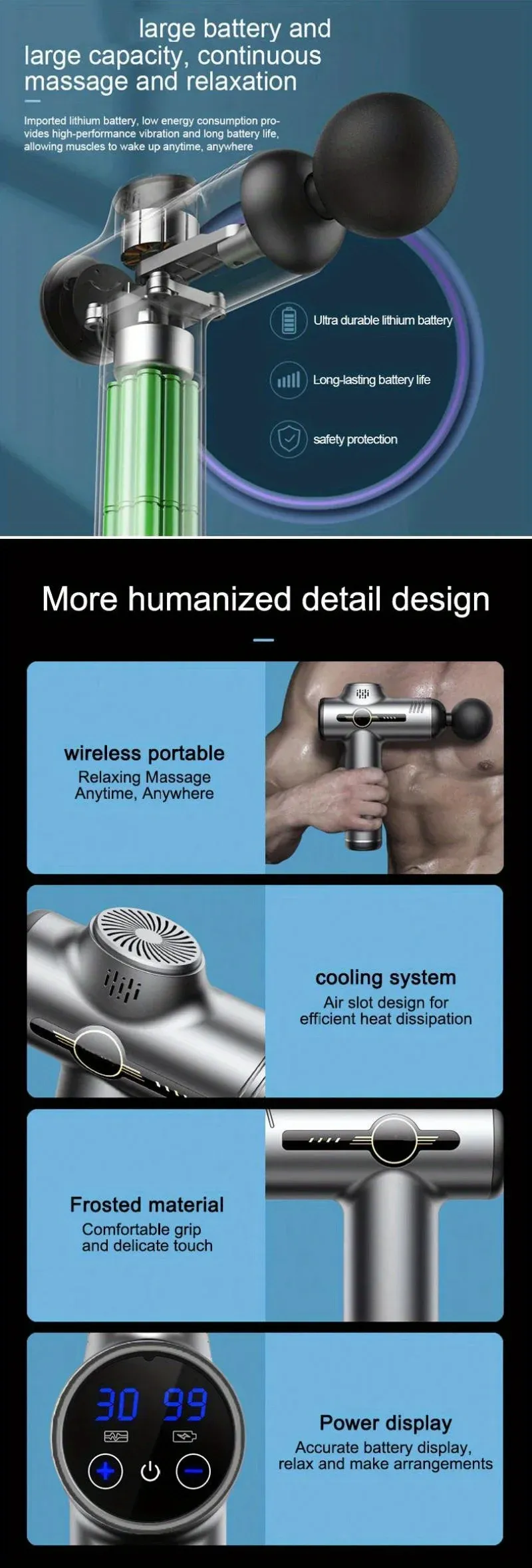 Professional Muscle Massage Gun for Deep Tissue Relief - 80mm Powerful Motor, 16mm Deep Massage, 4 Heads, Smart AI Chip for Fitness & Recovery showcase 18