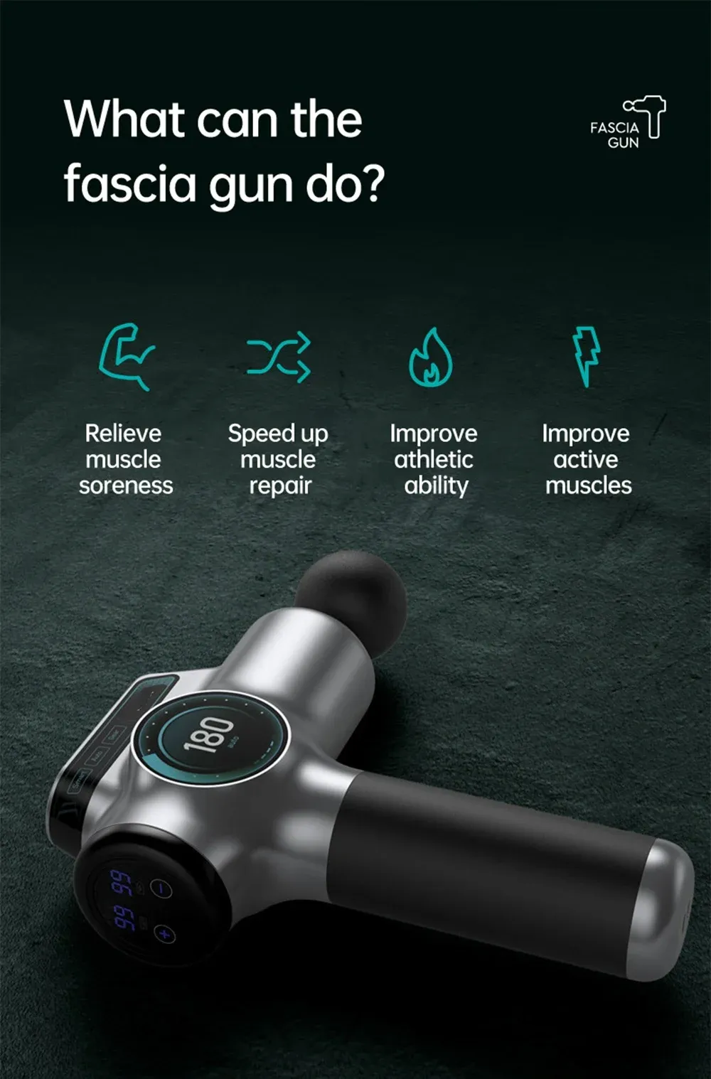 Professional Muscle Massage Gun for Deep Tissue Relief - 80mm Powerful Motor, 16mm Deep Massage, 4 Heads, Smart AI Chip for Fitness & Recovery showcase 7