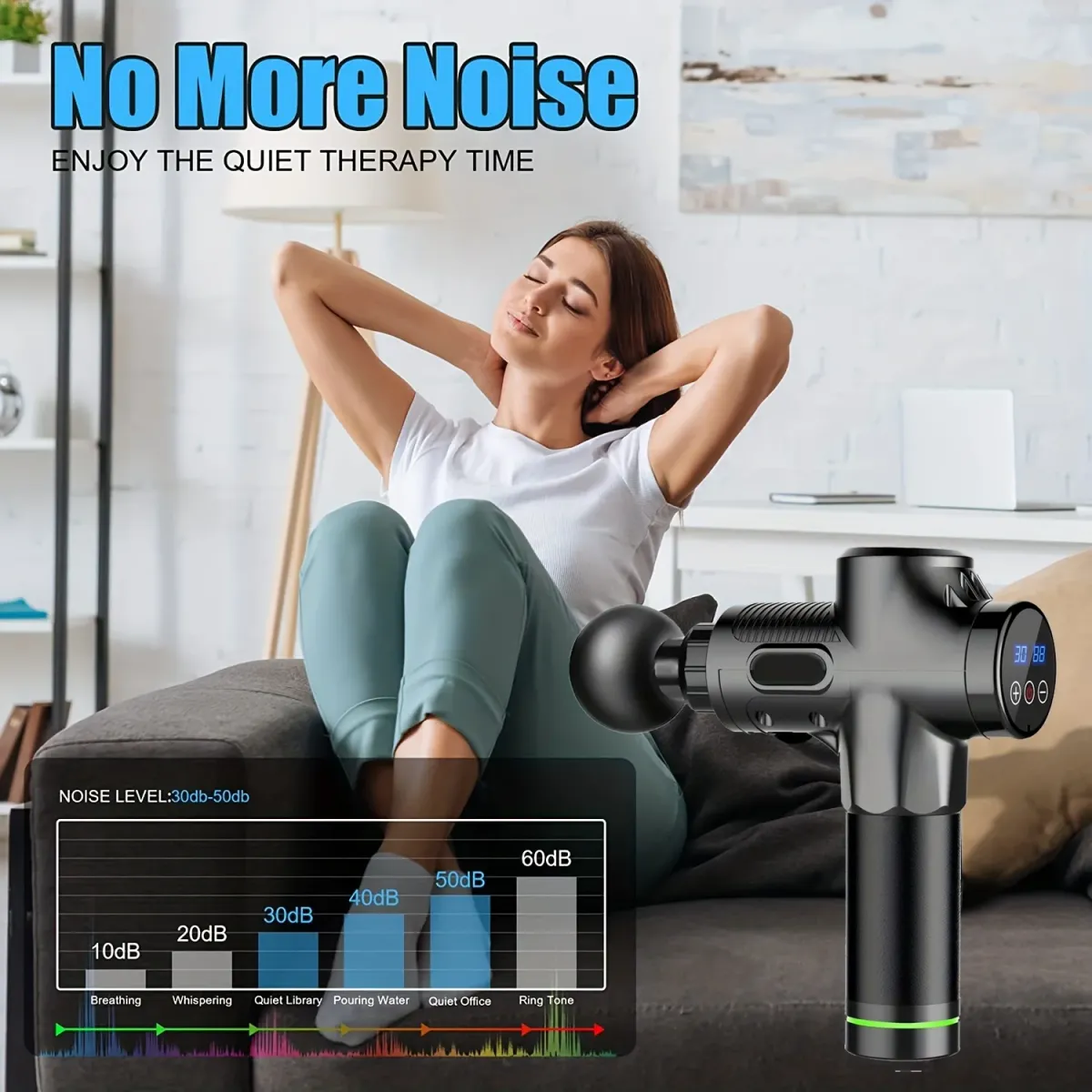 Portable Deep Tissue Fascia Massage Gun for Muscle Relaxation, Fitness Slimming, Neck & Back Relief - Rechargeable with LED Touchscreen & 4 Heads showcase 21