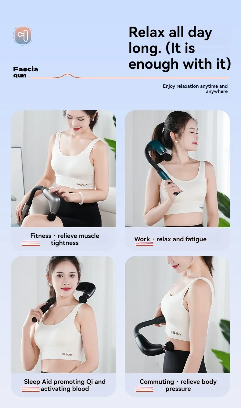 2025 New Smart Mini Fascia Gun Massager - Portable Electric Percussion Muscle Stimulator for Deep Tissue Relief, 9 Modes, USB Rechargeable, Ideal for Home & Christmas Gift showcase 8