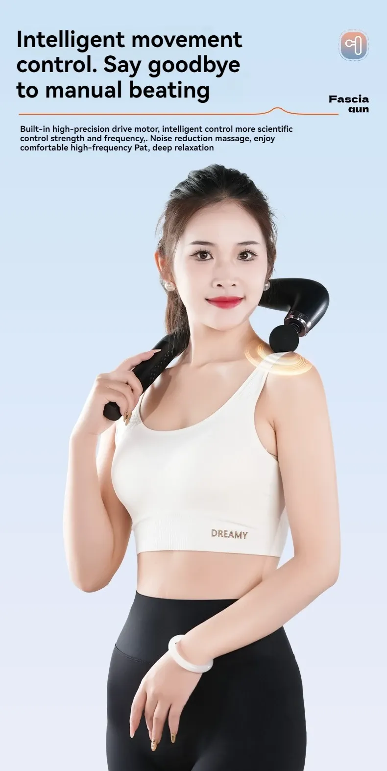 2025 New Smart Mini Fascia Gun Massager - Portable Electric Percussion Muscle Stimulator for Deep Tissue Relief, 9 Modes, USB Rechargeable, Ideal for Home & Christmas Gift showcase 2