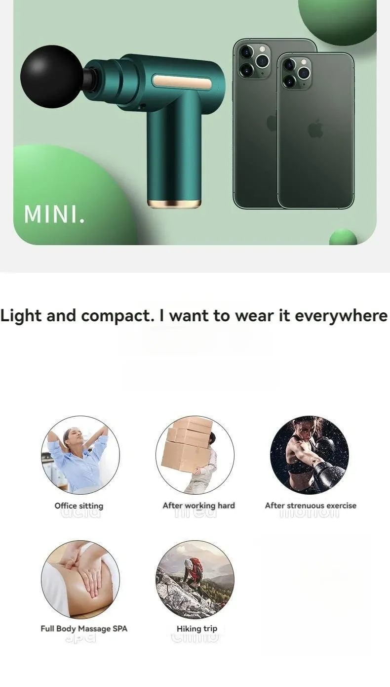 Portable Mini Muscle Massage Gun - Deep Tissue Percussion Massager for Body, Back, Neck, Leg Pain Relief - Handheld Electric Massager for Athletes & Fitness showcase 4