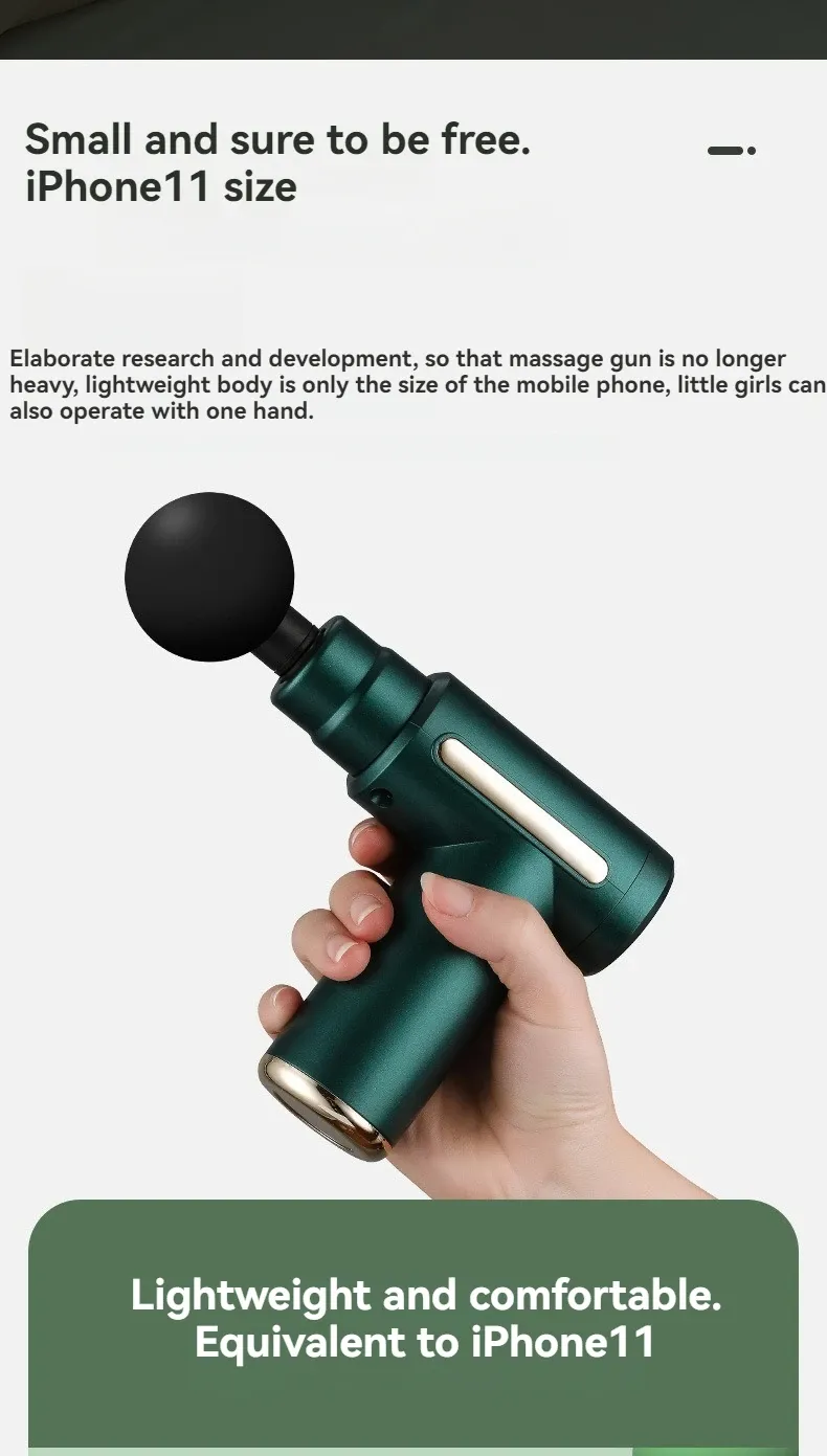 Portable Mini Muscle Massage Gun - Deep Tissue Percussion Massager for Body, Back, Neck, Leg Pain Relief - Handheld Electric Massager for Athletes & Fitness showcase 3
