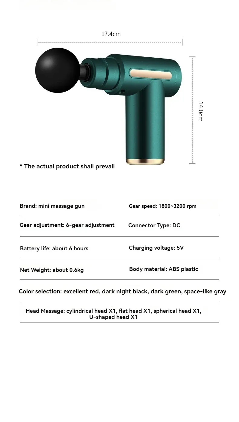 Portable Mini Muscle Massage Gun - Deep Tissue Percussion Massager for Body, Back, Neck, Leg Pain Relief - Handheld Electric Massager for Athletes & Fitness showcase 19