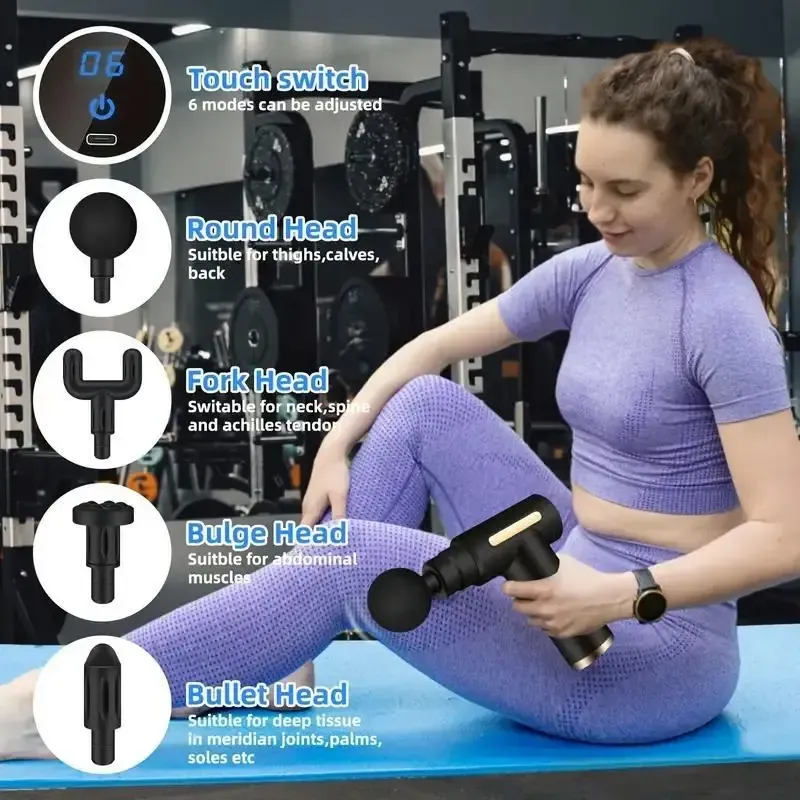 Portable Mini Muscle Massage Gun - Deep Tissue Percussion Massager for Body, Back, Neck, Leg Pain Relief - Handheld Electric Massager for Athletes & Fitness thumbnail 5