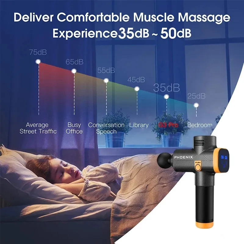Phoenix A2 Deep Tissue Massage Gun for Muscle Relaxation, Pain Relief, and Dynamic Therapy - Includes 4 Heads, 20 Speed Settings, 2500mAh Battery, 1kg Lightweight Design thumbnail 6