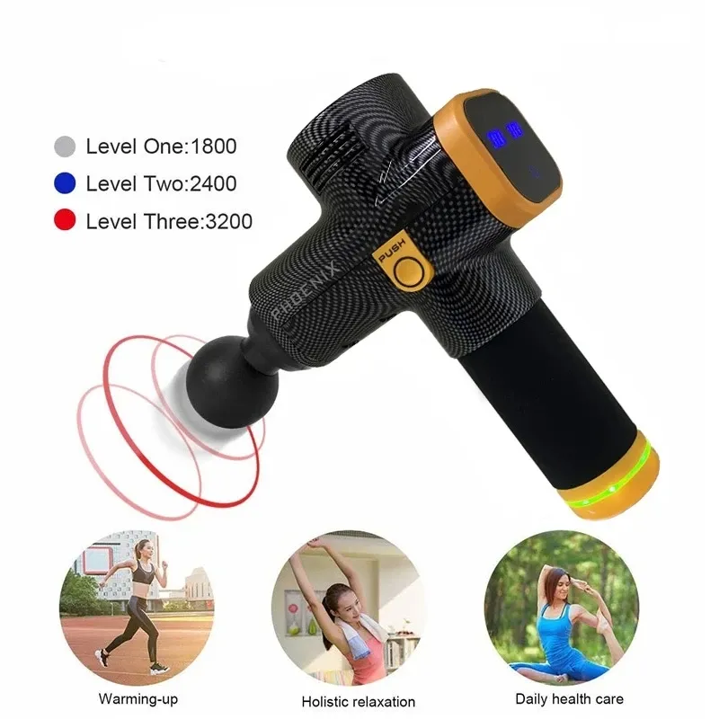 Phoenix A2 Deep Tissue Massage Gun for Muscle Relaxation, Pain Relief, and Dynamic Therapy - Includes 4 Heads, 20 Speed Settings, 2500mAh Battery, 1kg Lightweight Design thumbnail 4