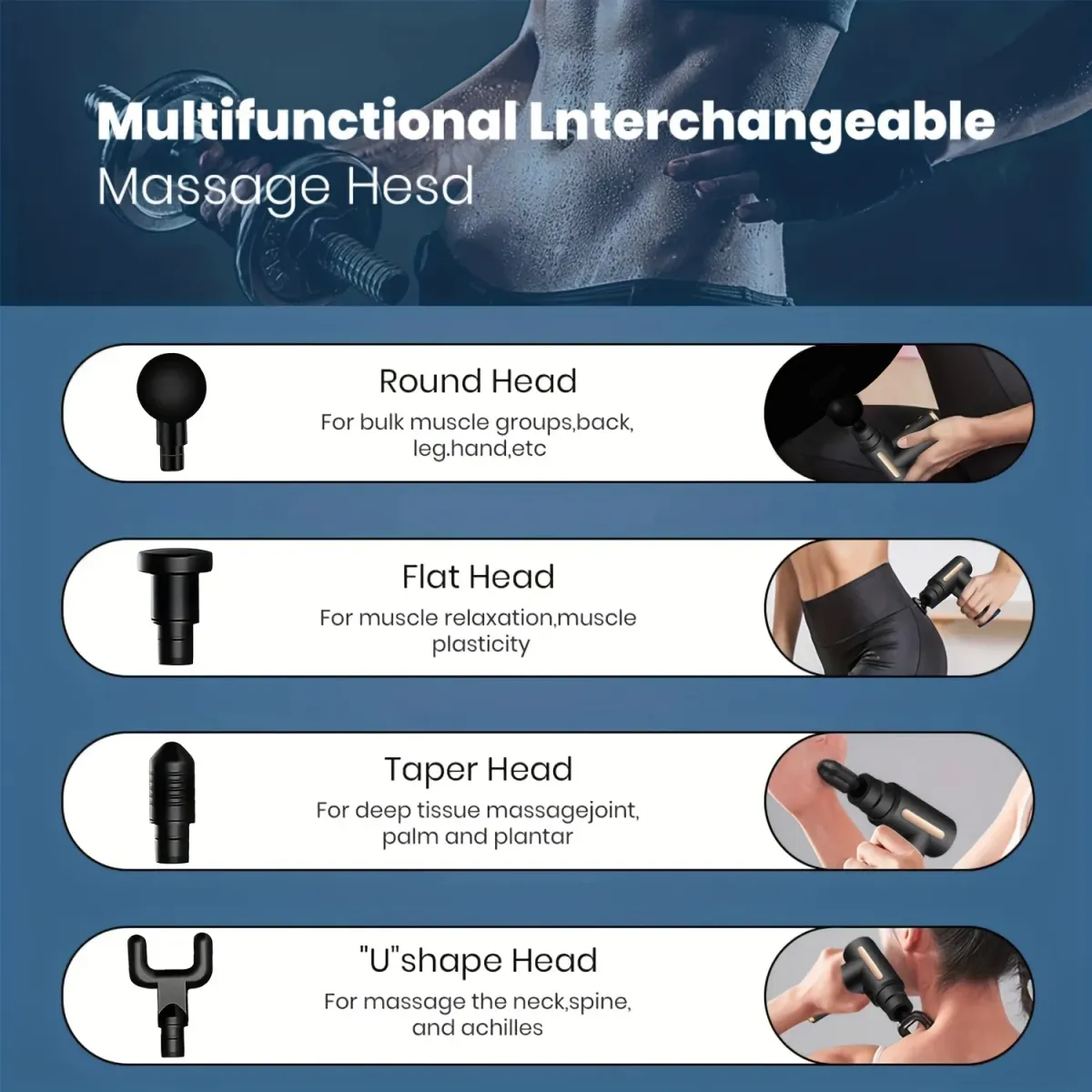 30-Level Deep Tissue Massage Gun for Muscle Relaxation - Powerful Electric Body Massager for Fitness, Neck, and Full Body Relief - Low Noise Design for Men & Women showcase 3