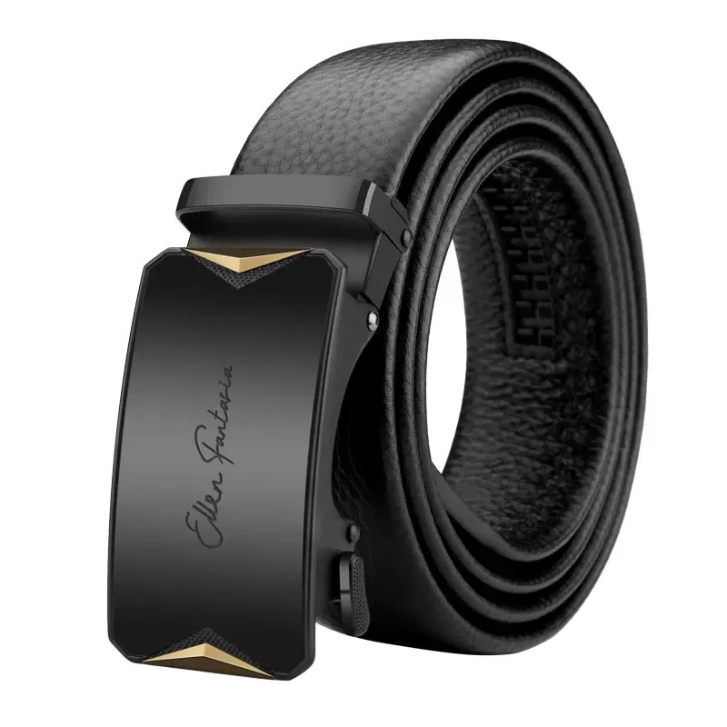 OYIFAN Men's Genuine Leather Ratchet Belt - Automatic Sliding Buckle, Durable & Stylish for Casual & Formal Wear, Adjustable Length Up to 51.2 Inches showcase 21
