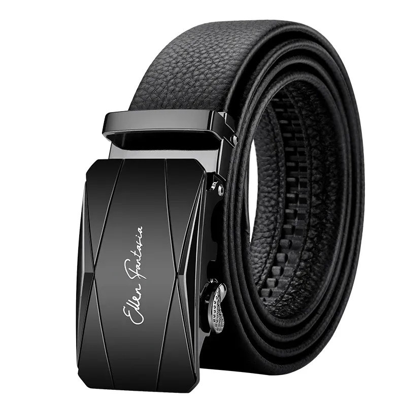 OYIFAN Men's Genuine Leather Ratchet Belt - Automatic Sliding Buckle, Durable & Stylish for Casual & Formal Wear, Adjustable Length Up to 51.2 Inches showcase 22