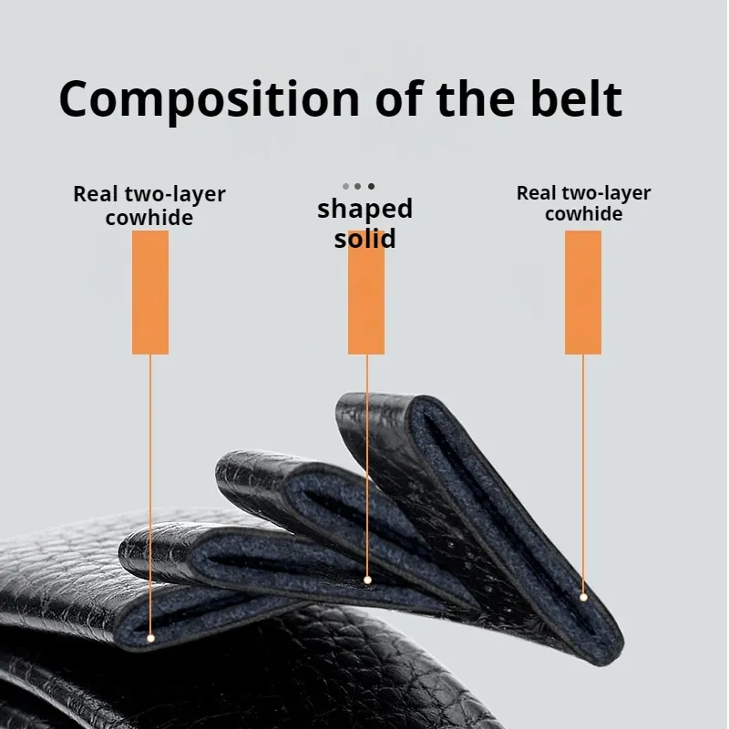 OYIFAN Men's Genuine Leather Ratchet Belt - Automatic Sliding Buckle, Durable & Stylish for Casual & Formal Wear, Adjustable Length Up to 51.2 Inches showcase 26