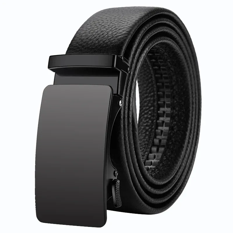 OYIFAN Men's Genuine Leather Ratchet Belt - Automatic Sliding Buckle, Durable & Stylish for Casual & Formal Wear, Adjustable Length Up to 51.2 Inches showcase 2