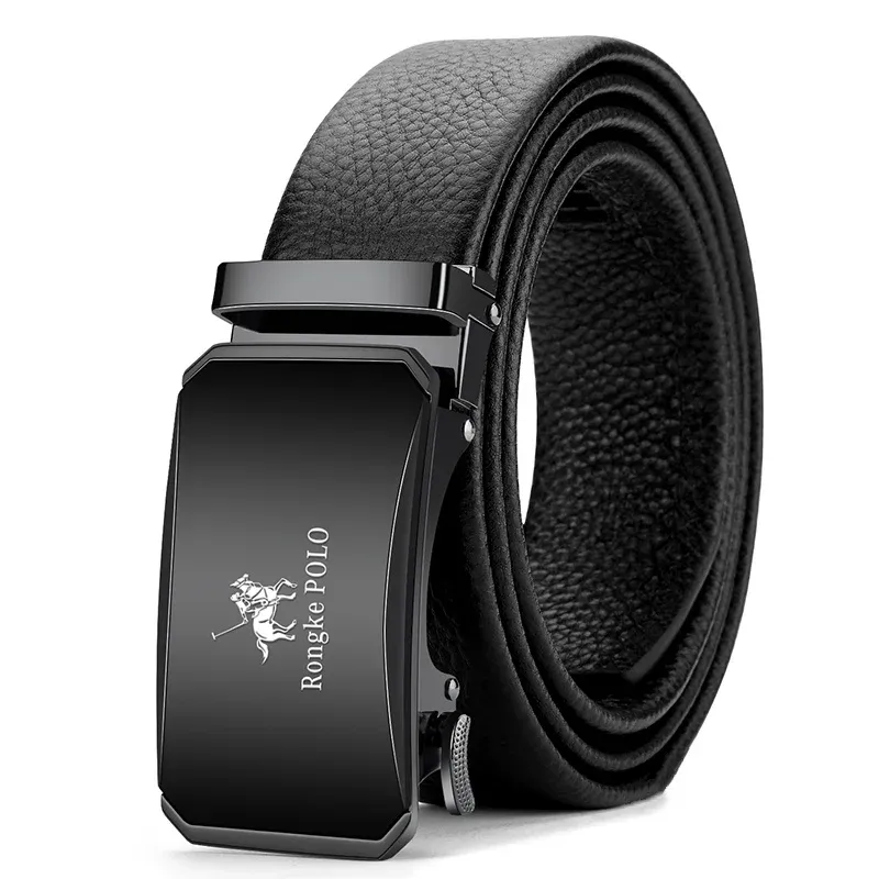 OYIFAN Men's Genuine Leather Ratchet Belt - Automatic Sliding Buckle, Durable & Stylish for Casual & Formal Wear, Adjustable Length Up to 51.2 Inches showcase 11