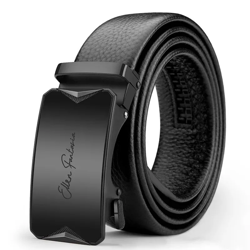 OYIFAN Men's Genuine Leather Ratchet Belt - Automatic Sliding Buckle, Durable & Stylish for Casual & Formal Wear, Adjustable Length Up to 51.2 Inches showcase 20