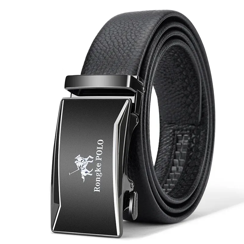 OYIFAN Men's Genuine Leather Ratchet Belt - Automatic Sliding Buckle, Durable & Stylish for Casual & Formal Wear, Adjustable Length Up to 51.2 Inches showcase 23
