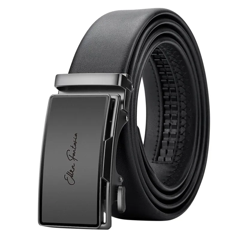 OYIFAN Men's Genuine Leather Ratchet Belt - Automatic Sliding Buckle, Durable & Stylish for Casual & Formal Wear, Adjustable Length Up to 51.2 Inches showcase 8