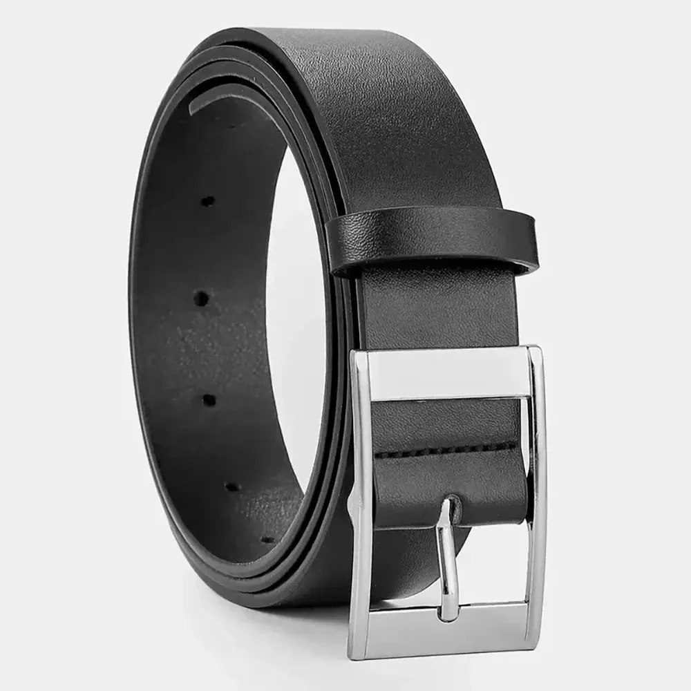 Luxury Men's PU Leather Belt with Metal Pin Buckle - High Quality Designer Waist Strap for Jeans & Casual Wear showcase 5