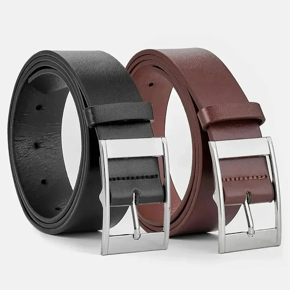 Luxury Men's PU Leather Belt with Metal Pin Buckle - High Quality Designer Waist Strap for Jeans & Casual Wear showcase 2