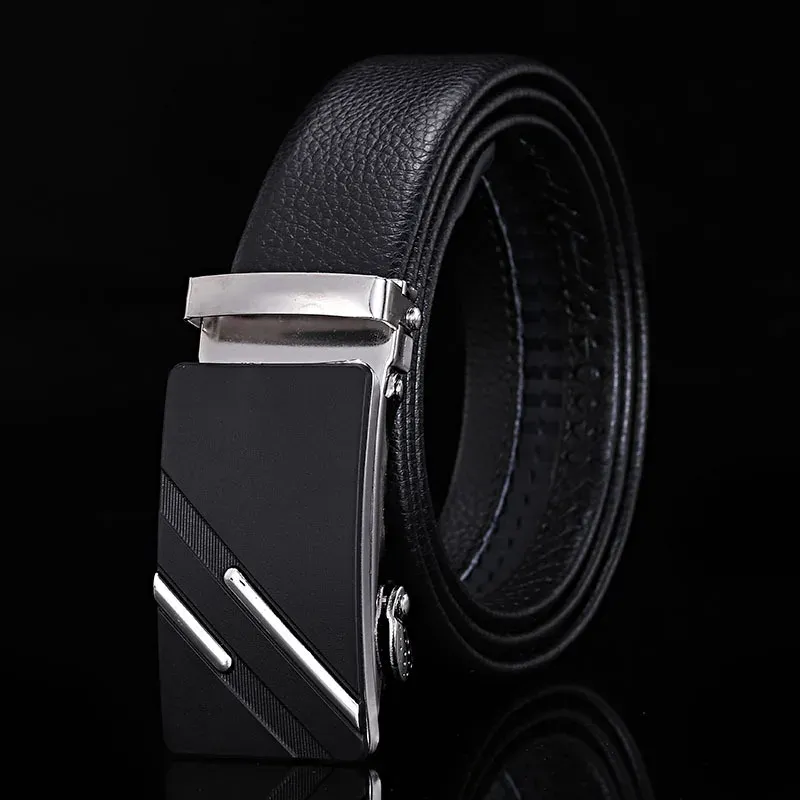 Premium PU Leather Men's Belt with Stylish Metal Buckle - Versatile Fashion Accessory for Business Casual and Jeans thumbnail 3